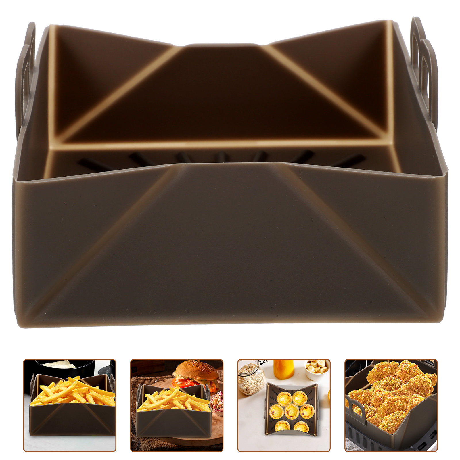 Air Fryer Silicone Pot Liner - แผ่นซิลิโคนสำหรับหม้อทอดไร้น้ำมัน ใช้ซ้ำได้ ไม่ติดกระทะ ทนความร้อน แผ่นรองอบ ทำความสะอาดง่าย