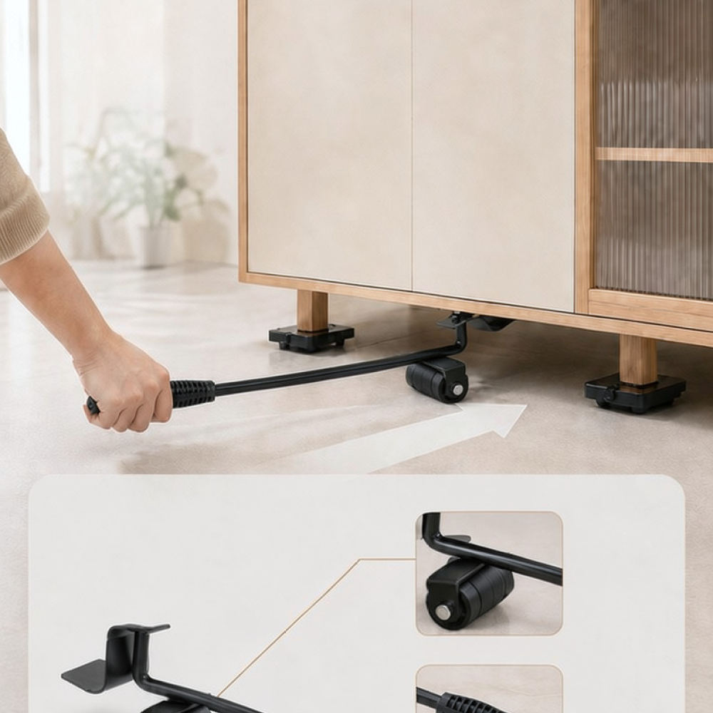 Home Appliances - ชุดอุปกรณ์เคลื่อนย้ายเฟอร์นิเจอร์ประสิทธิภาพสูง พร้อมลูกกลิ้งและตัวยกเหล็ก สำหรับการเคลื่อนย้ายเครื่องใช้ในบ้านของ Dongzhe ประหยัดแรง ใช้งานง่าย