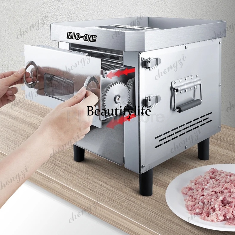 Automatic Meat Slicer Home - เครื่องหั่นเนื้อไฟฟ้าเชิงพาณิชย์/ในบ้าน เครื่องหั่นเนื้ออัตโนมัติ เครื่องหั่นเนื้ออเนกประสงค์ สแตนเลส เครื่องหั่นเนื้อ เครื่องบดเนื้อ