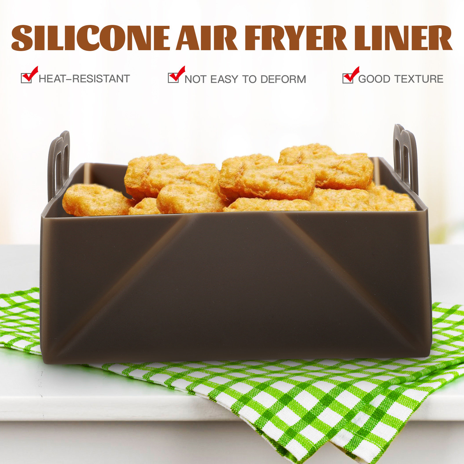 แผ่นซิลิโคนสำหรับหม้อทอดไร้น้ำ - Air Fryer Silicone Pot Liner บทวิจารณ์และราคา