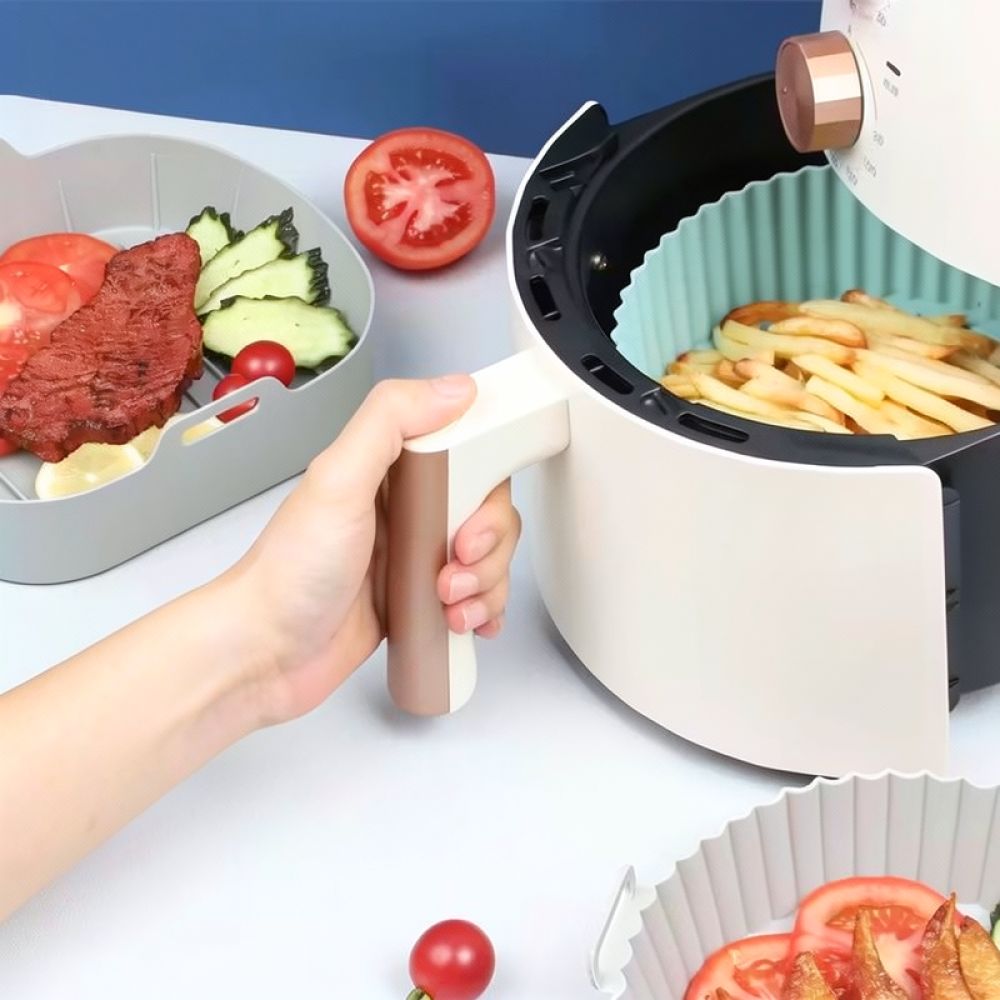 ถาดซิลิโคนสี่เหลี่ยมใช้ซ้ำได้ส - Air Fryer Silicone Pot Liner บทวิจารณ์และราคา