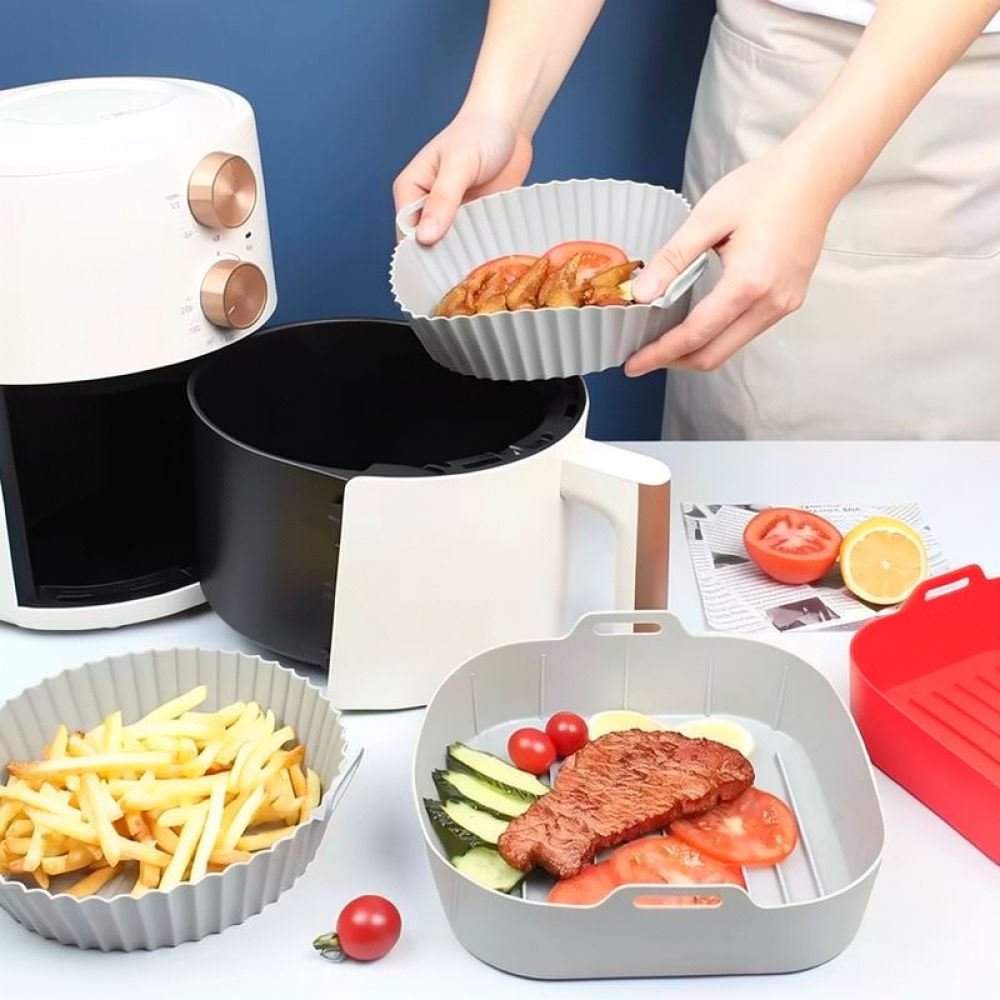 แผ่นรองตะกร้าหม้อทอดไร้น้ำมันซ - Air Fryer Silicone Pot Liner บทวิจารณ์และราคา